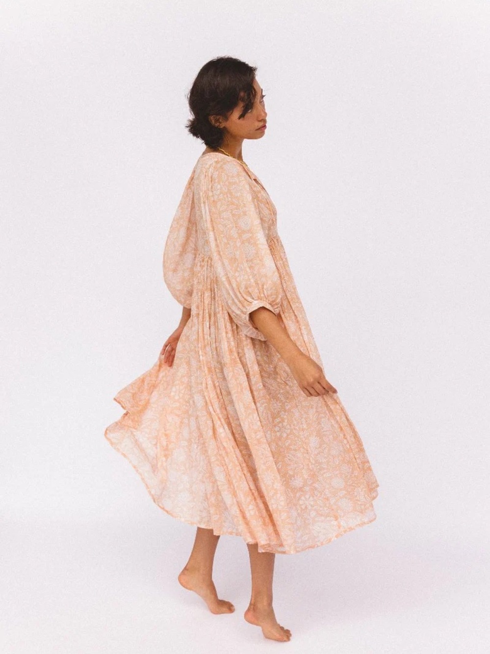 Daughters of India Kyra Midi Dress - Apricot Blush